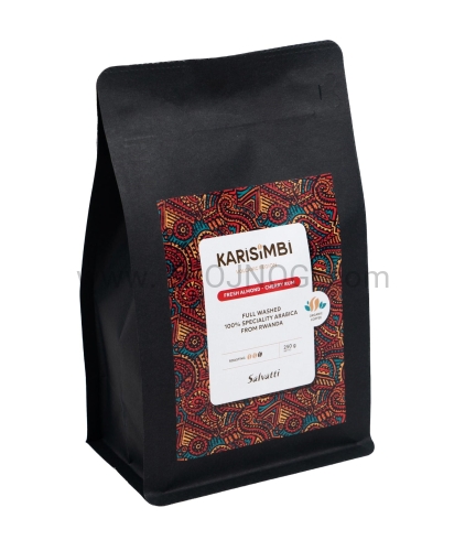 ziarna kawy, kawa z rwandy, wulkan Karisimbi, 100% arabica, burbon, smak świeży migdał, rum wiśniowy, wyraźne nuty smakowe, , mocnej czarnej kawy, słodko-gorzki, wyrazisty smak, palona manufakturowo, specjality segment, recznie selekcjonowana, 250g.jpg