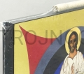 Ikone, Christus Pantokrator, vergoldet, Goldfolie, auf Karton, hohe Qualität, Mysterienkrone, Mysterien der Erlösung, Liebe deine Feinde, Botschaft der Liebe, neues Gebot.jpg