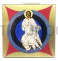 ikona, Chrystus Pantokrator, pozłacana, złota folia, na desce, wysoka jakość, korona misteryjna, tajemnice zbawienia, kochajcie Waszych nieprzyjaciół, przesłanie miłości, nowe przykazanie.jpg