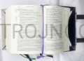 strieborný ozdobný obal, Jeruzalemská biblia, s kamienkami, prírodné kamene, ametysty, ozdobný, menší rozmer, razený, Evanjelická kniha, razba, obal na Bibliu, procesiový, na procesie, slávnostný.jpg