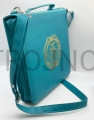 Liederbuchverpackung, Etui, mit Goldprägung, Neokatechumenat-Liederbuch, groß, mit Umhängegurt, Tragegurt, Goldprägung zur Auswahl, Farbe türkis.jpg