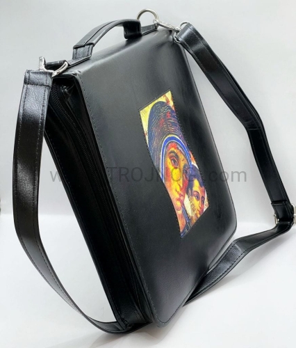opakowanie na spiewnik, etui, z wszytą ikoną, śpiewnik neokatechumenat, duży, z paskiem na ramie, pasek, ikona do wyboru, producent, wszyta ikona, producent kolor czarny.jpg