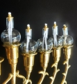 chandelier décoratif, 9 bras, 39 cm de hauteur, en laiton, laiton poli, richement décoré, fini avec des temps, pour ampoules, pour bougies, pour l'autel, pour célébration solennelle, messe, eucharistie.jpg