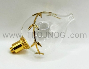 Zapasowa ampułka szklana do lampki bocznej z ornamentem, na oliwę