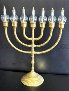 Świecznik 7 ramienny, z ampułkami, menora