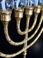 Menorah a 7 bracci, menorah originale, in ottone lucidato, con set di ampolle, ampolle per olio d'oliva, menorah decorata, lucida, disponibile anche placcata oro, placcata argento.jpg