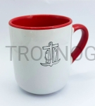 Kubek do kawy, czerwony, z ikoną, ceramiczny, kawowy, ceramiczny