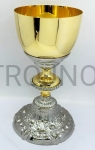 Kielich ozdobny 22cm pozłacany, liturgiczny, dwukolorowy- srebro i złoto