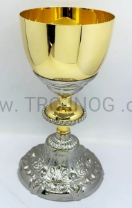 Kielich ozdobny 22cm pozłacany, liturgiczny, dwukolorowy- srebro i złoto