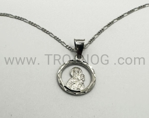 Medalik ażurowy Madonna z Częstochowy, srebro 925, do łańcuszka