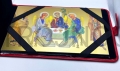 icon packaging, gift packaging, gift packaging, elegant packaging, aesthetic gift, for a bishop, for a parish priest, for an anniversary, icon packaging for a gift, for a wedding, ordination, anniversaries, red leather.jpg