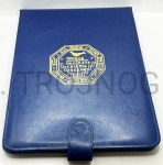 Opakowanie prezentowe na ikonę 30 x 20, niebieskie, na prezent, podarunek, ze skóry, z pozłacanym tłoczeniem