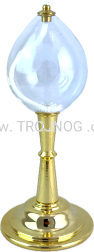 szklana lampka, ampułka, na pozłacanej nóżce, ozdobna, na ołtarz, stół, do kaplicy, kościoła, ampułka oliwna, na wosk, parafine, do uroczystej celebracji, modlitwy, laudesy, ladnie wykonczona, szklana, prosty wzor.png