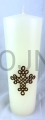 candela di cera, cera naturale, cera d'api, cera sbiancata, spessore 8 cm, garantisce una lunga durata di combustione, combustione uniforme, per l'altare, per celebrazioni solenni, varie lunghezze e spessori, motivo a croce traforato.jpg