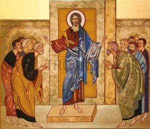 Ikona Wejście przez drzwi zamknięte 70x50 Kiko, korona misteryjna-12