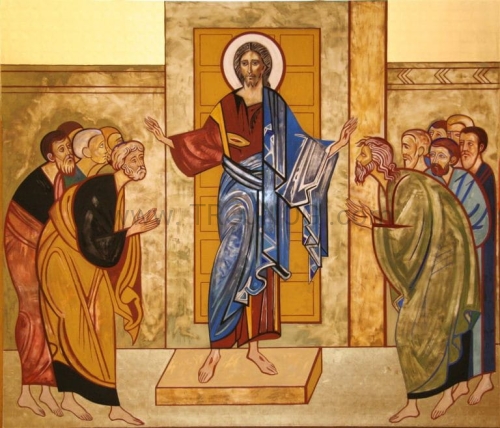 Wejscie przez drzwi zamkniete Jezus Zmartwychwstały ukazuje się uczniom w wieczerniku.jpg