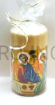 Świeca laudesowa, z ikoną Trójca Święta 15cm, rękodzieło