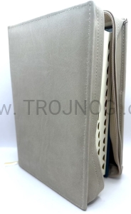 Okładka na Biblia Plus, polsko języczna wersje "Scrutate le Scritture", etui, beżowa, z zamkiem