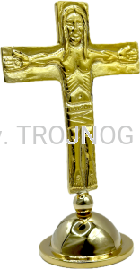 Krzyż laudesowy na kuli, TRADITIO pozłacany 18cm, laudesy z dziecmi, jutrznia