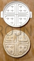 forma do chleba, do zrobienia wzoru, forma wzorcowa, na chleb eucharystyczny, neokatechumenat, lekka, wytrzymala, formatka, prasa do chleba, przaśnego, eucharystycznego, 14 cm, średnia, dla małej wspólnoty, wspólnota kilkunasto osobowa, Krzyż