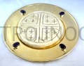 Broodvorm, voor het maken van een patroon, modelvorm, voor eucharistisch brood, Neocatechumenaat, licht, duurzaam, vorm, pers voor ongezuurd brood, eucharistisch brood, 19 cm, past op de pateen, middelgrote en grote gemeenschap, Kruis