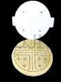 forma do chleba, do zrobienia wzoru, forma wzorcowa, na chleb eucharystyczny, neokatechumenat, lekka, wytrzymala, formatka, prasa do chleba, przaśnego, eucharystycznego, 19 cm, pasuje do pateny, wspólnota średnia i duża , Krzyż