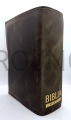Okładka ze skory, zapinana na zatrzask, brązowa skora, ikona Madonny, z pozłacanymi napisami, na nowa edycje, Biblia jerozolimska, etui, okładka ozdobna, na prezent, z wszyta ikona Maryja Drogi.jpg