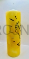 altarljus, bordsljus, böneljus, handskrivet, symbol för den Helige Ande, fredsduva, fredstecken, med olivkvist, 25 cm, hög, 8 cm, bred, handgjord, på förgylld bakgrund, andra ikoner och symboler möjliga