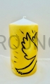 candela per l'altare, per la tavola, preghiere, scritte a mano, Spirito Santo, colomba della pace, segno, simbolo di pace, ramo d'ulivo, palma, pasquale, fatte a mano, sfondo dorato, altre icone e simboli su richiesta