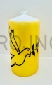 vela para el altar, para la mesa, oraciones, escrito a mano, Espíritu Santo, paloma de la paz, signo, símbolo de la paz, rama de olivo, palma, paschalik, hecho a mano, fondo dorado, otros iconos y símbolos a pedido
