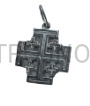 Jerusalemkreuz, aus echtem Silber, höchste Qualität, groß, 1,9 cm, Inschrift auf der Rückseite: JERUSALEM, 2 cm mit Öse, mit Silberpunze versehen, Jerusalemkreuz, zum Tragen um den Hals, an einer Kette, Riemen