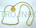 Jerusalemkreuz, Halsschmuck, aus Silber, vergoldet, Gelbgold, 2 cm, mittlere Größe, Foto mit vergoldeter Kette, Kreuz, Medaillon, für Kommunion, Konfirmation, als Geschenk, schön, elegant