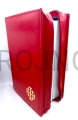 opakowanie na biblie jerozolimska, czerwone, ze zloconym logo, futerał ochronny, etui z zamkiem, elegancka czerwien, grawer shema.jpg