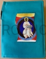 okładka turkusowa z wszyta ikona, Chrystus Pantokrator, zbawiciel, na duża biblie jerozolismka, z zamkiem, etui, futerał, opakowanie ochronne, z przebarwieniem, taniej, promocja, okazja, od producenta