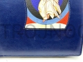 blue cover with a sewn-in icon, Christ Pantocrator, the Savior, for a large Jerusalem Bible, with a lock, case, protective packaging, with discoloration, cheaper, promotion, bargain, from the manufacturer