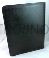 Carpeta A4, marrón, con relieve dorado de la novena a San Miguel Arcángel, interior de terciopelo marrón, con un bonito acabado, para parroquias, carpeta para ritos y anuncios, con mecanismo interno para sujetar las páginas, del fabricante.