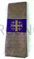 Estola sacerdotal, púrpura, para liturgias penitenciales, para la confesión, para Adviento, para Cuaresma, estola púrpura, de un solo color, toda dorada, bordada con la Cruz de Jerusalén, con un cuello blanco