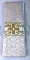 Damaststola, Priesterstola, reich bestickt, verziert, vergoldet, glänzend, einfarbig, weiß, mit vergoldetem Kreuz, weißer Kragen, als Geschenk für einen Priester, Bischof, Pfarrer, als Dankeschön, Geschenk