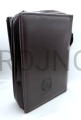 Funda para la Biblia de Jerusalén, marrón, con relieve chapado en oro, Shemá Israel, con goma de borrar para bolígrafo, con bolsillo para notas, para notas, marcapáginas, con candado, estuche, para transportar y guardar la Biblia, protector