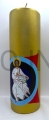 Candela alta 25 cm, Pasquale, con icona scritta a mano, Gesù Cristo, Pantocratore, sfondo dorato, artigianale, icona scritta, su candela, su altare, su tavolo, per la preghiera, icona del Salvatore, inodore, senza profumo, candela laterale