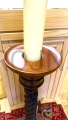 Paschal candle base, 8 cm, diameter, for a hall, church, made of wood, wooden, screwed center, folded in three parts, height 106 cm, mount for a Paschal candle, solid base, stable, three-part, solid wood