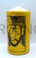 Candle, hand-painted, icon, Good Shepherd, Christ, with a lamb/sheep, caring, sketch style, for prayer, Lauds, side candles, sketch, Kiko, gift, height 15 cm, for altar or table, Eucharist/Lauds, artisan workshop