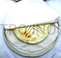 Imballaggio per il trasporto del pane, in cotone, per pane eucaristico, pane azzimo, per messe, celebrazioni eucaristiche, protegge il pane, traspirante, con rubrica, stampa a caldo dorata, tasca aggiuntiva, materiali naturali, altissima qualità
