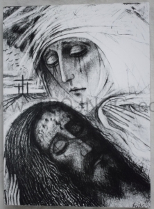 Ikona Pieta b/n 20x15, Kiko Arguello