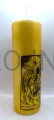 Candela da 25 cm, con icona scritta a mano, Natale, schizzo di Kiko, su sfondo dorato, per altare, per tavola, per preghiera, lodi, candela larga 8 cm, non si sgonfia, non perde, dal nostro laboratorio artigianale