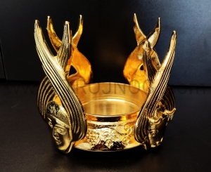 Świecznik MERKABA pozłacany, podstawa pod świecę 8cm, na ołtarz