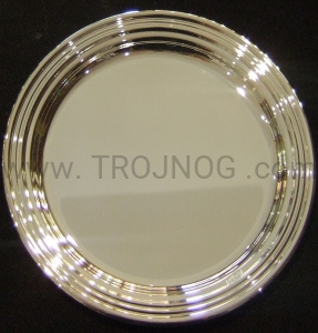 Świecznik, podstawka pod świeczkę posrebrzana, okrągła patena