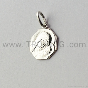 Medalik Madonna Drogi - ośmioboczny, ze srebra ok.1,5 cm 