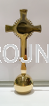 cross on the table, on the ball, glorious, for prayer, standing, brass, polished, hand-finished, carved, Glorious Christ, crown of glory, Mary under the cross, over the globe, sphere.png