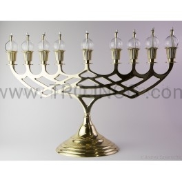 Menora mosiężna na eucharystię polerowana - ampułki / świeczki